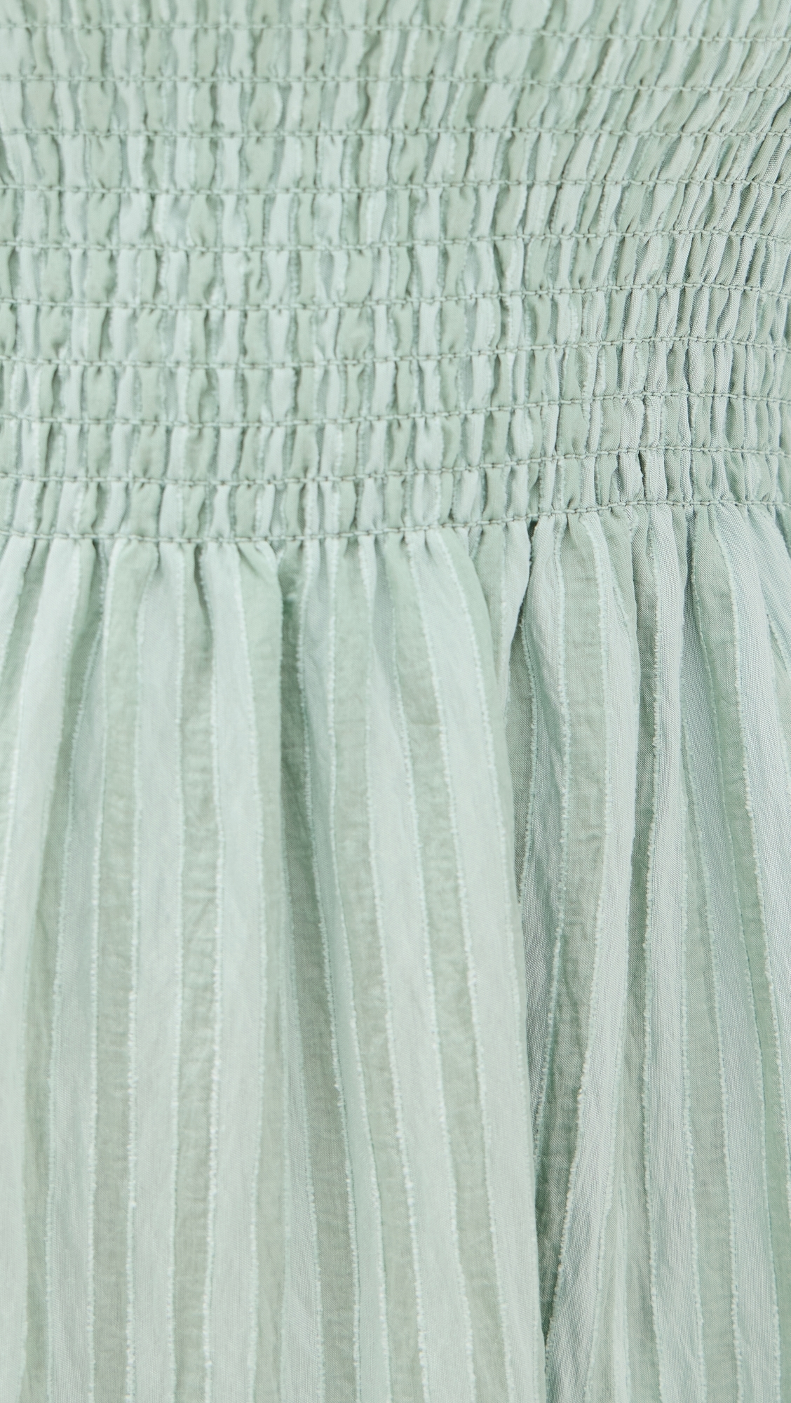 The Ellie Nap Dress Soft Green Organza Seersucker 