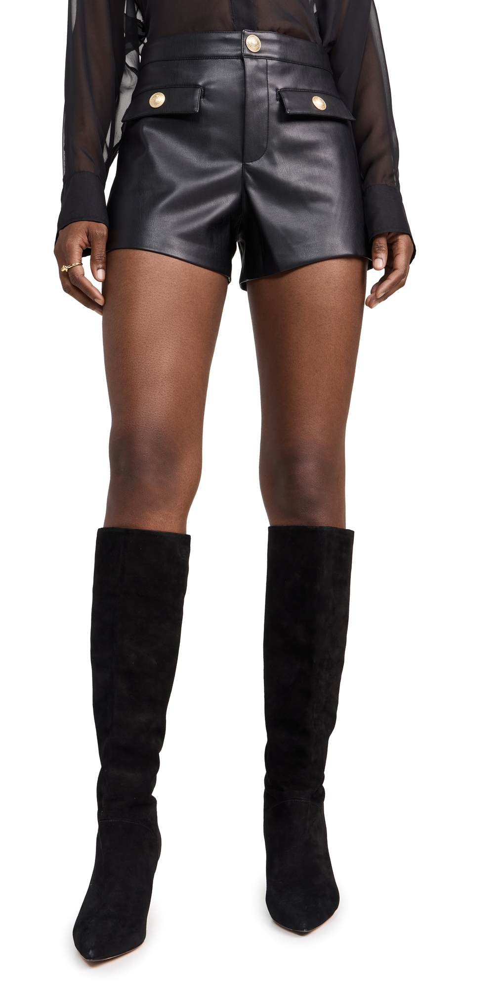 Dionne Faux Leather Shorts Black