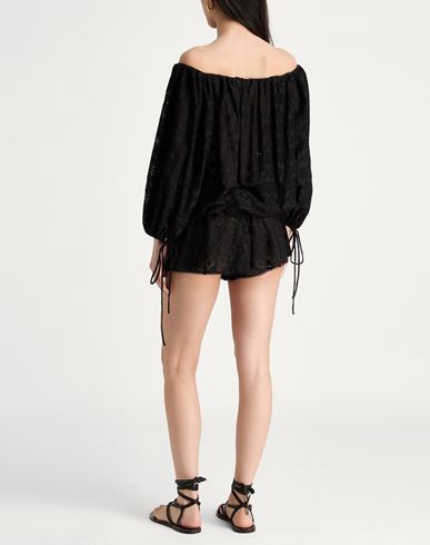 Woman Playsuit Black Size 2 Cotton, Elastane