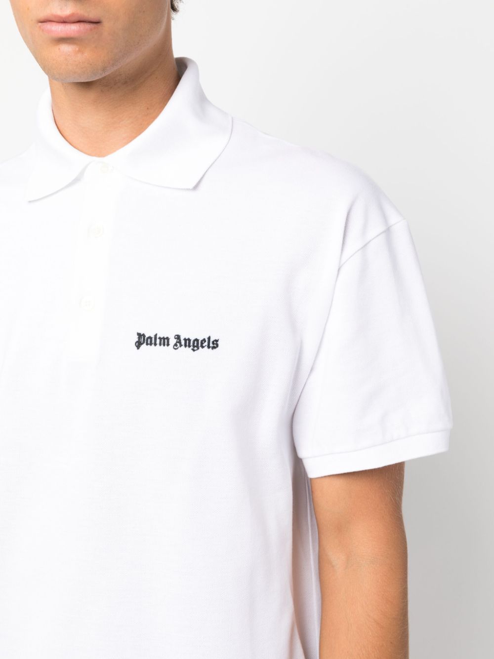Logo-embroidered polo shirt - White