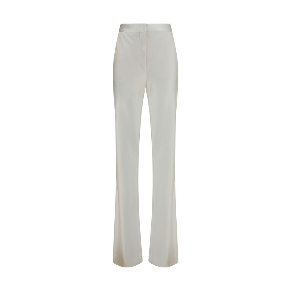 Silk-Viscose Trousers — Beige
