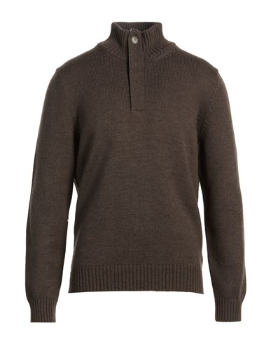 Man Turtleneck Dark brown Size 38 Virgin Wool