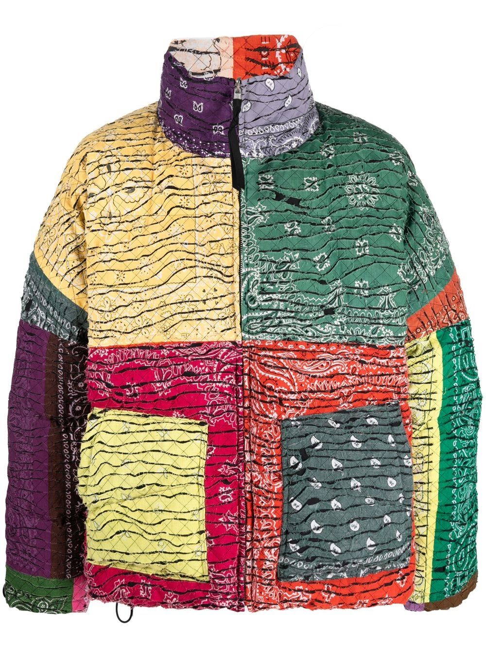 Patchwork bandana-print jacket - Green