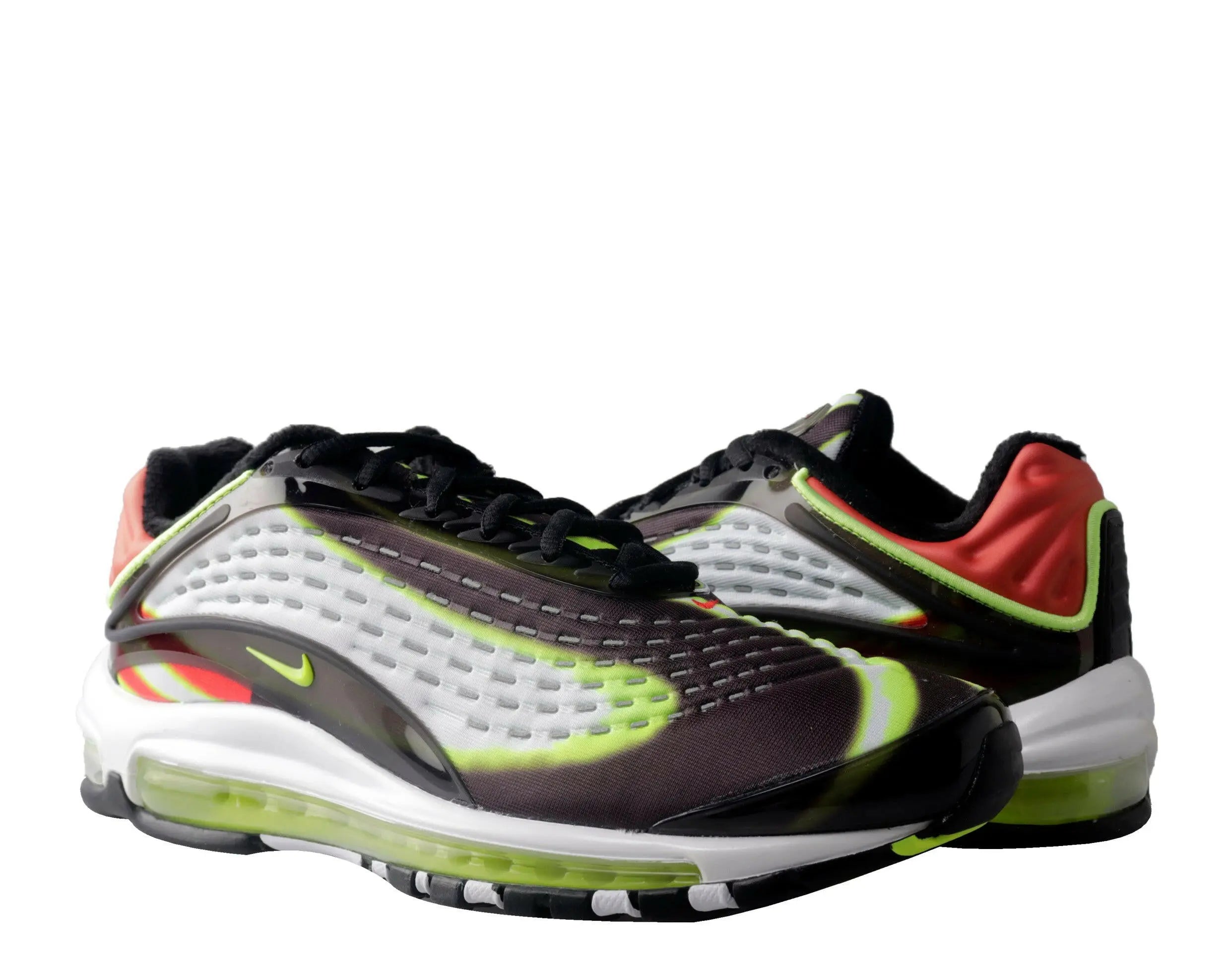 Air Max Deluxe Men Running Sneakers Black/Volt-Habanero Red-White