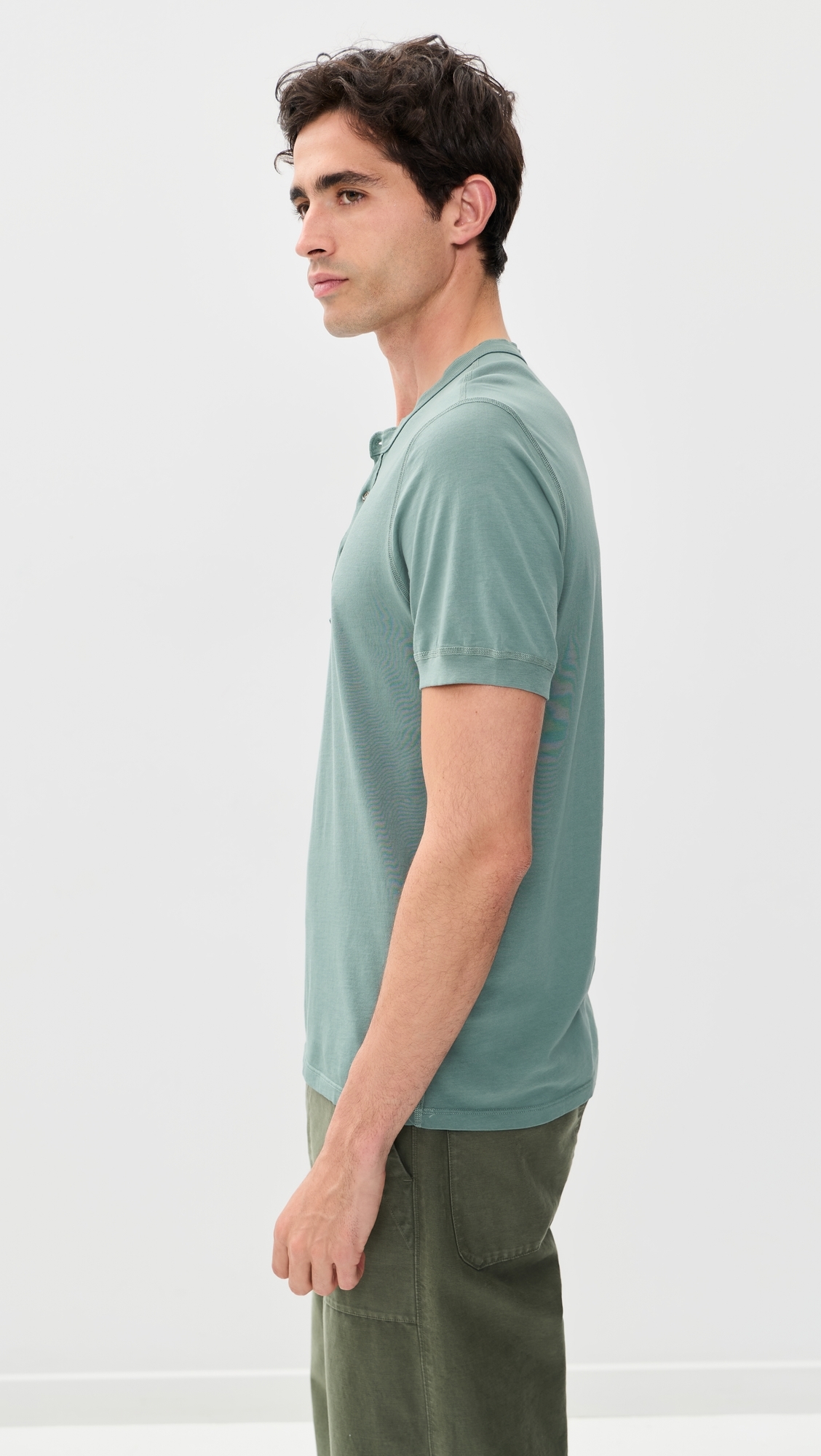 Short Sleeves Supima Henley Tee Aspen