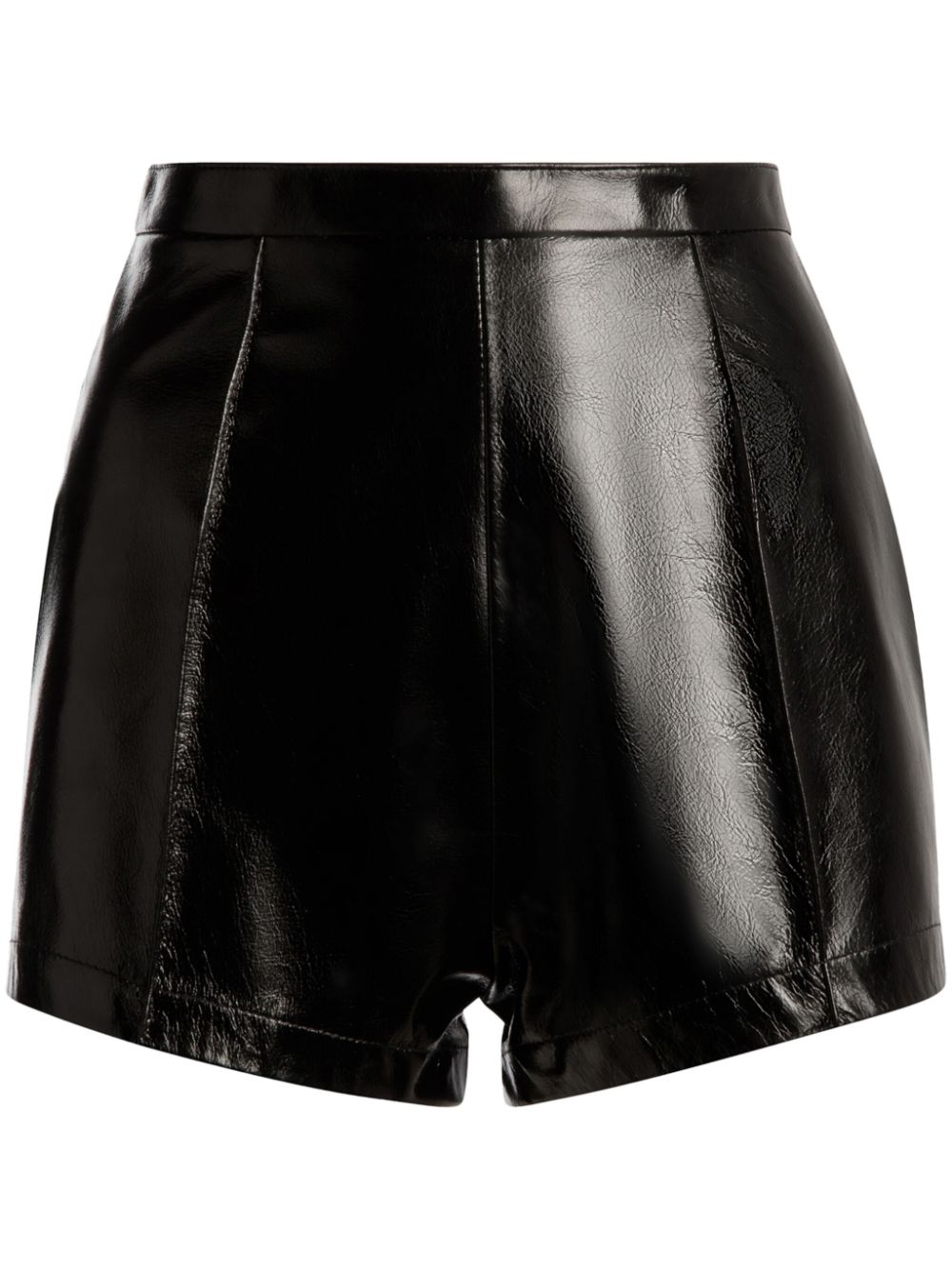 High-shine leather shorts - Black