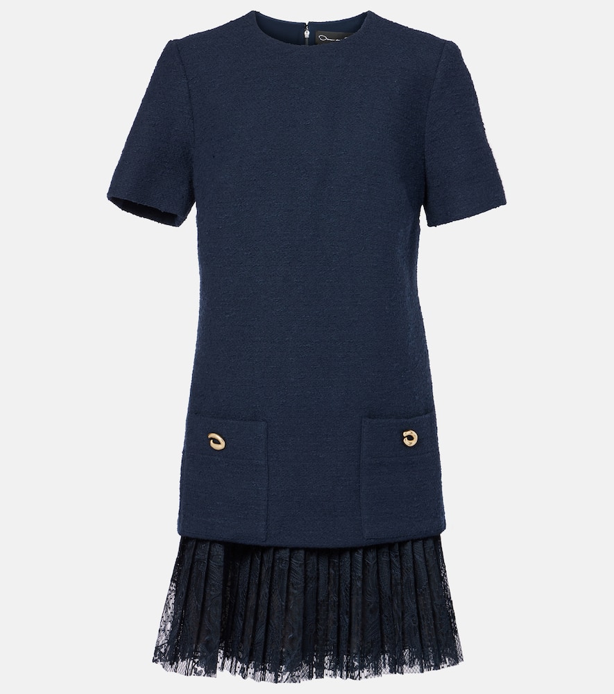 Tweed and lace minidress