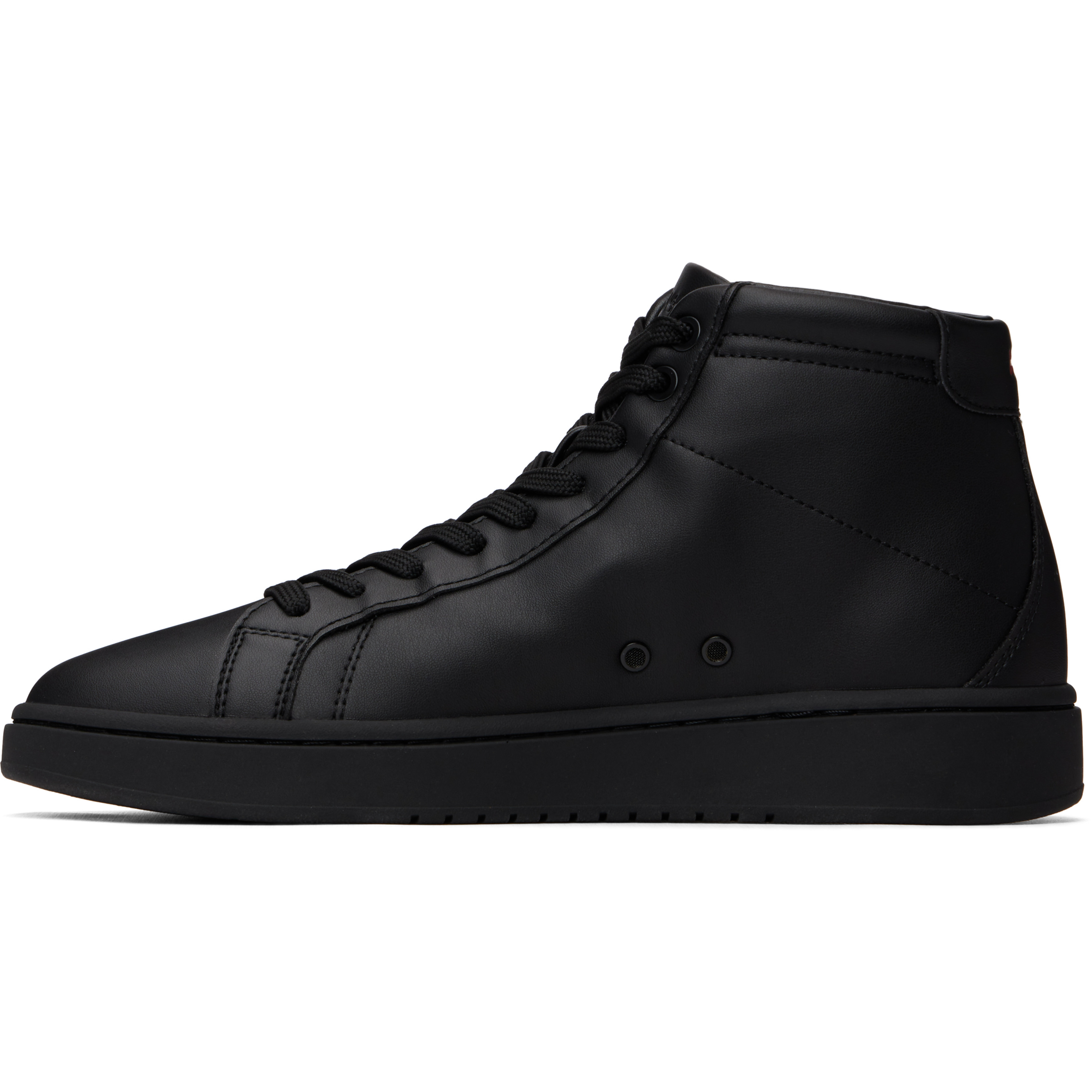 Black Faux-Leather High-Top Sneakers