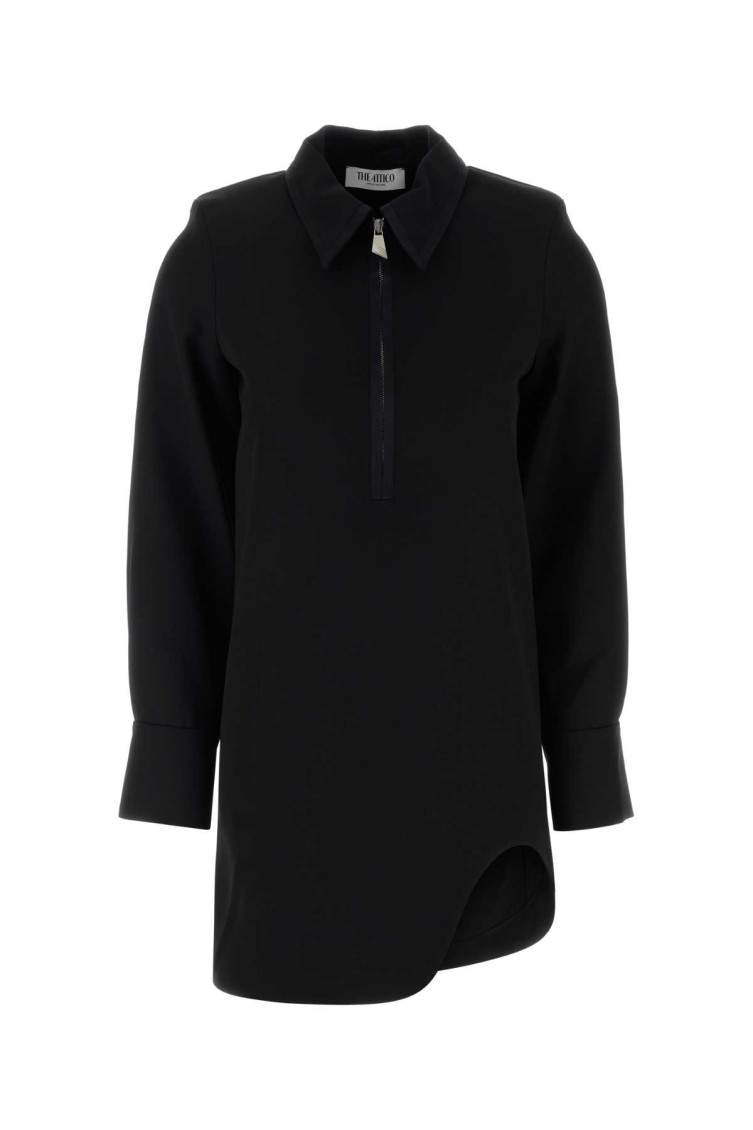 Black Gabardine Mini Dress