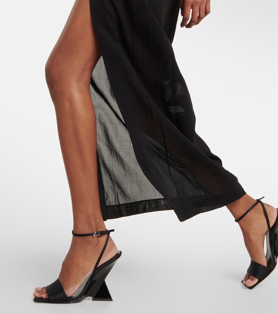 Cutout halterneck cotton gown
