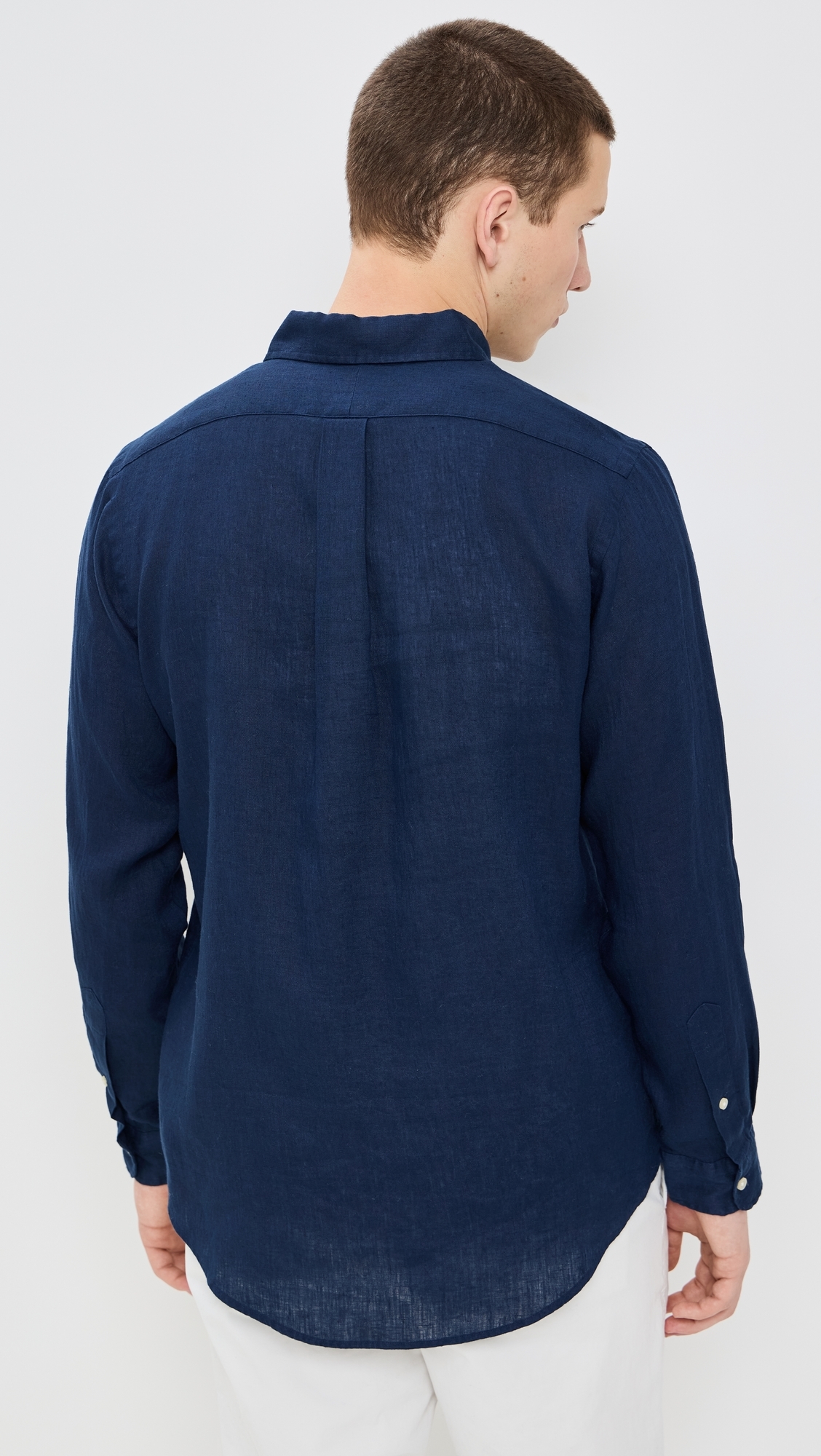 Long Sleeve Linen Shirt Newport Navy