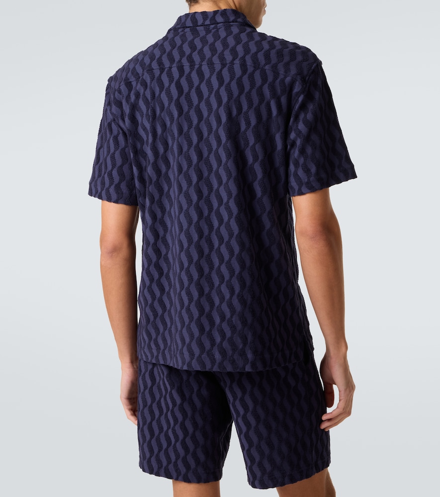 Roberto cotton-blend terry cuban shirt