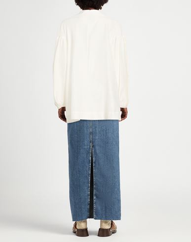 Woman Top White Size 4 Cotton, Silk
