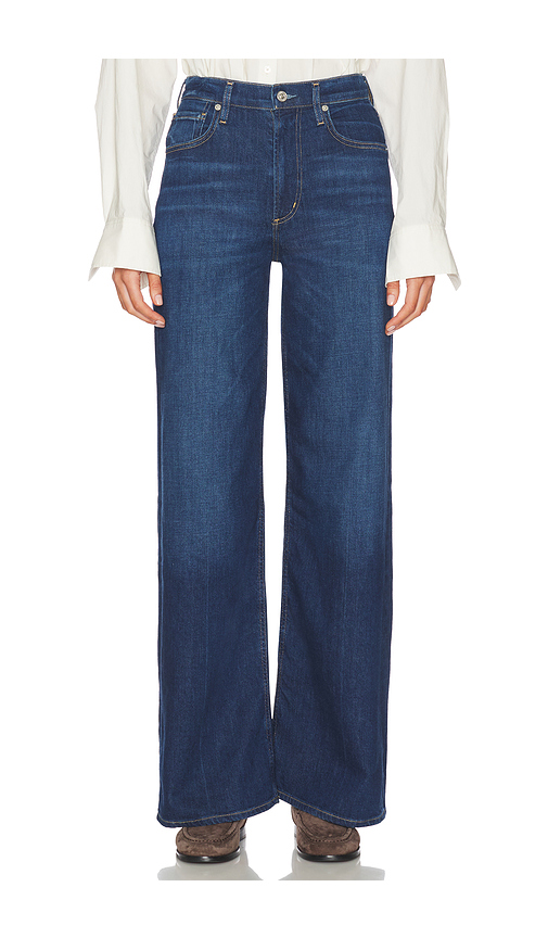 Citizens of Humanity Lyra Wide Leg Long Jeans in Blue. 23. Also , 25, 26, 27, 28, 29, 30, 31, 32