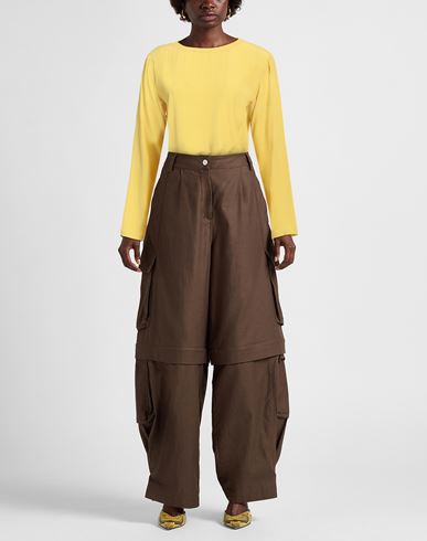 Woman Top Yellow Size 4 Acetate, Silk