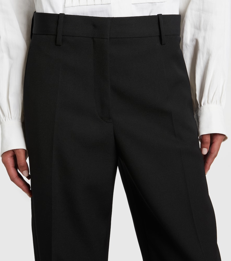 Low-rise wool straight pants