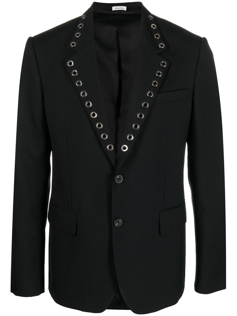 Eyelet-detail blazer - Black