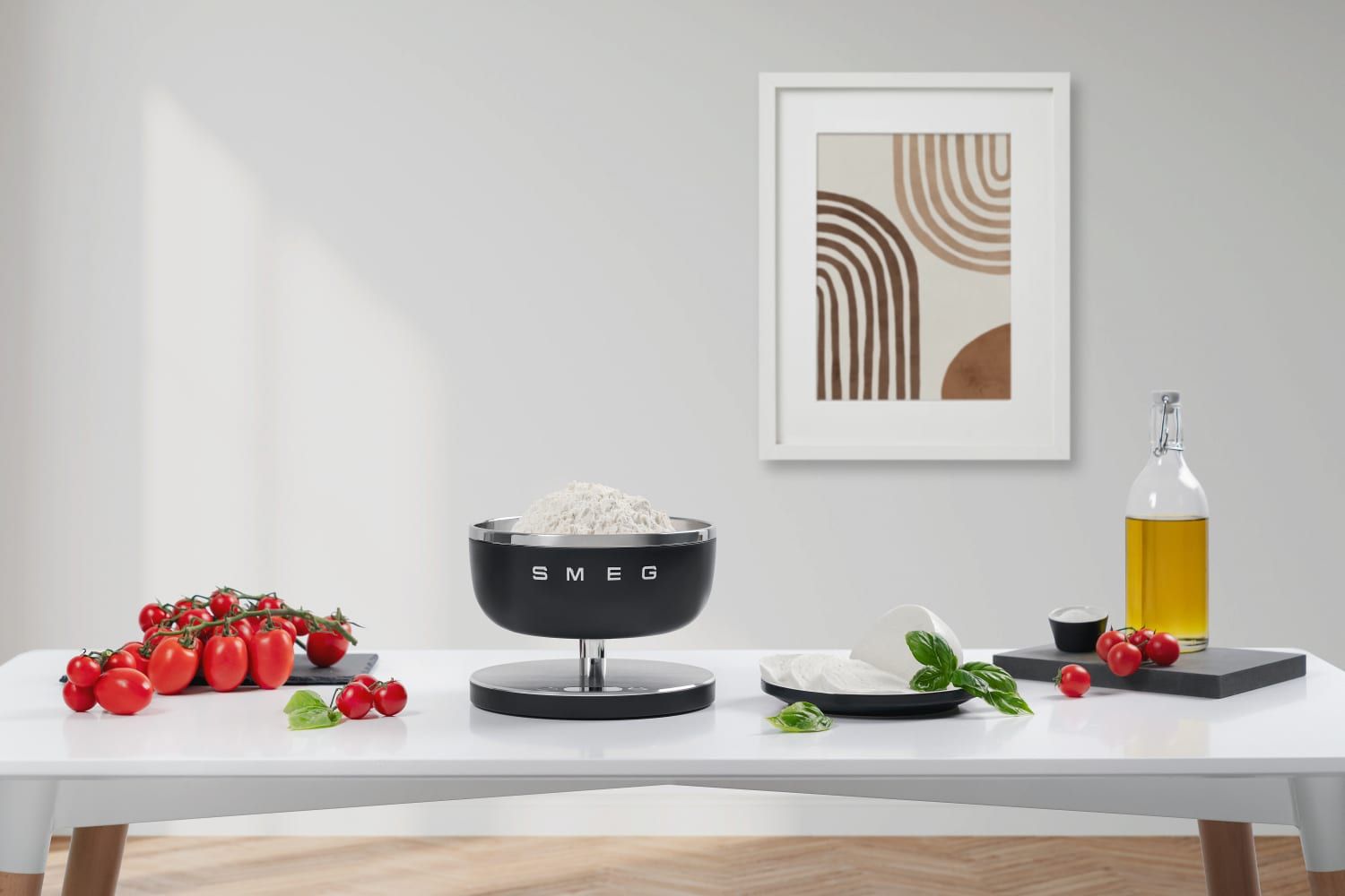 Smeg KSC01BLMWW Collection Digital Kitchen Scale with removeable bowl, four units of measurement & rechargeable battery, Matte Black | : A