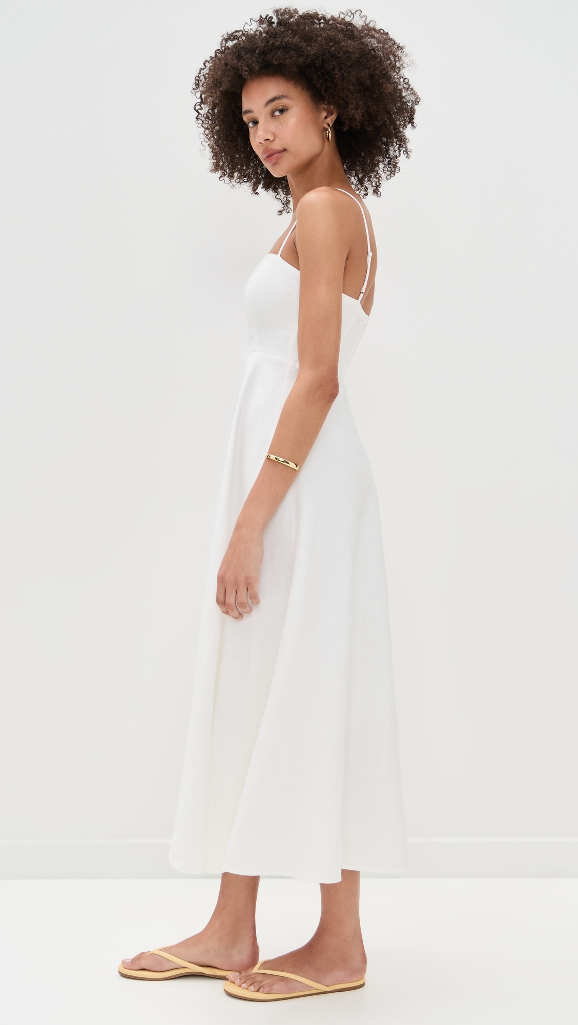 Reformation Monette Linen Dress White