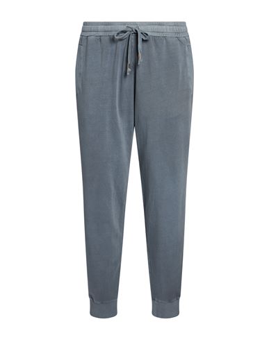 Man Pants Slate blue Size L Cotton, Elastane