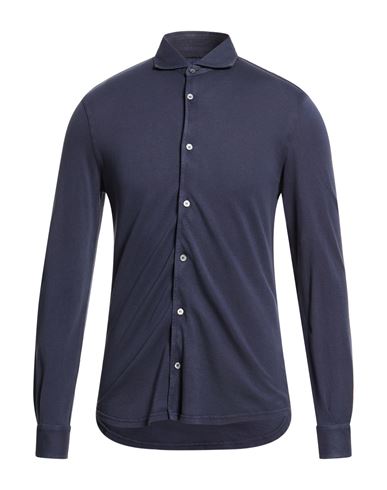 Man Shirt Navy Size 44 Cotton