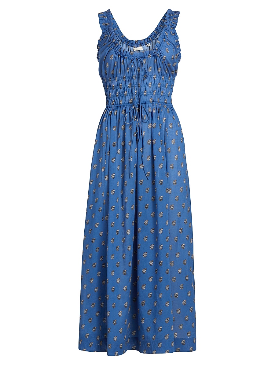 Women's Emmaretta Floral Foulard Cotton Midi-Dress - Eartha Paisley