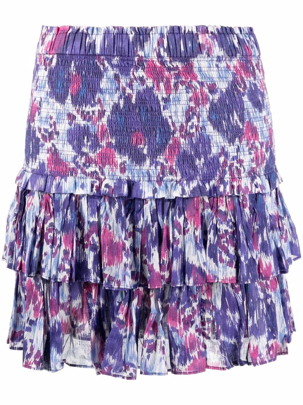 Naomi shirred-waistband mini skirt - Blue
