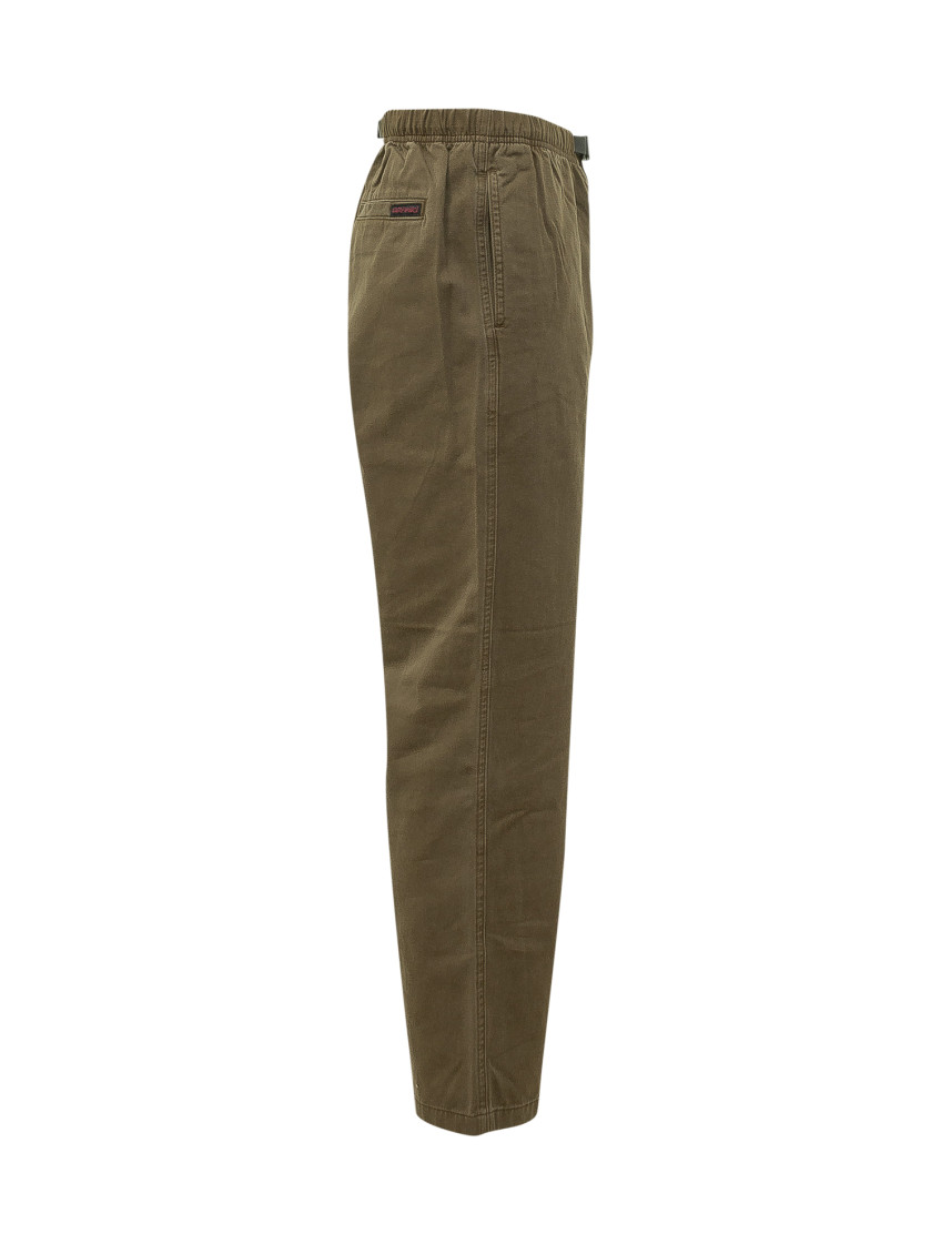 Olive Relaxed Flat Front Pants
