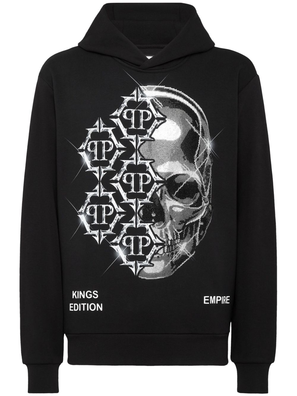Logo-print cotton-blend hoodie - Black