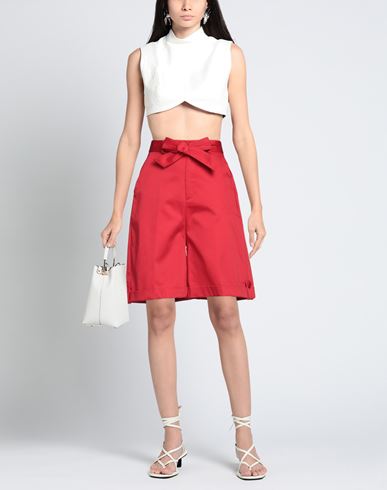 Woman Shorts & Bermuda Shorts Red Size 4 Cotton, Elastane
