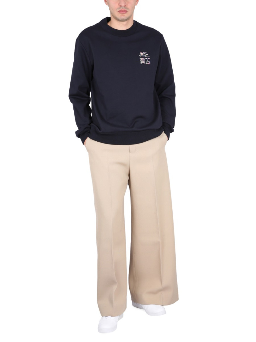 Logo Print Ribbed Sweatshirt