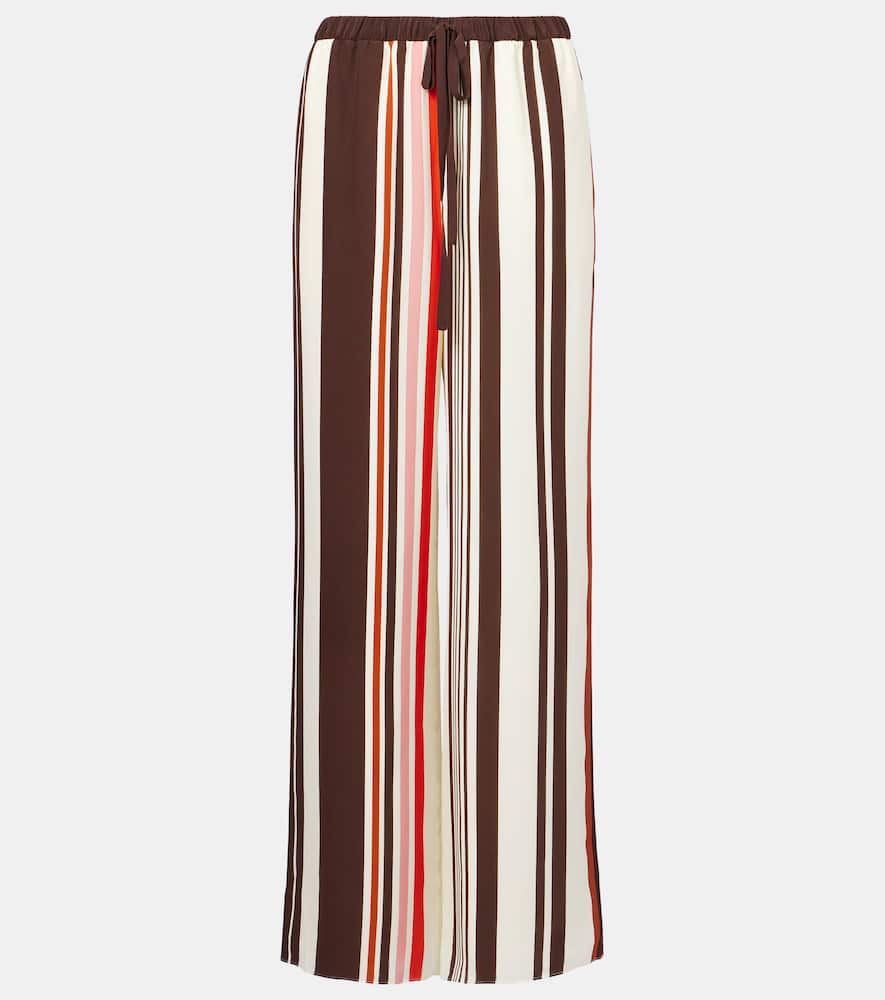 Thistle silk satin wide-leg pants