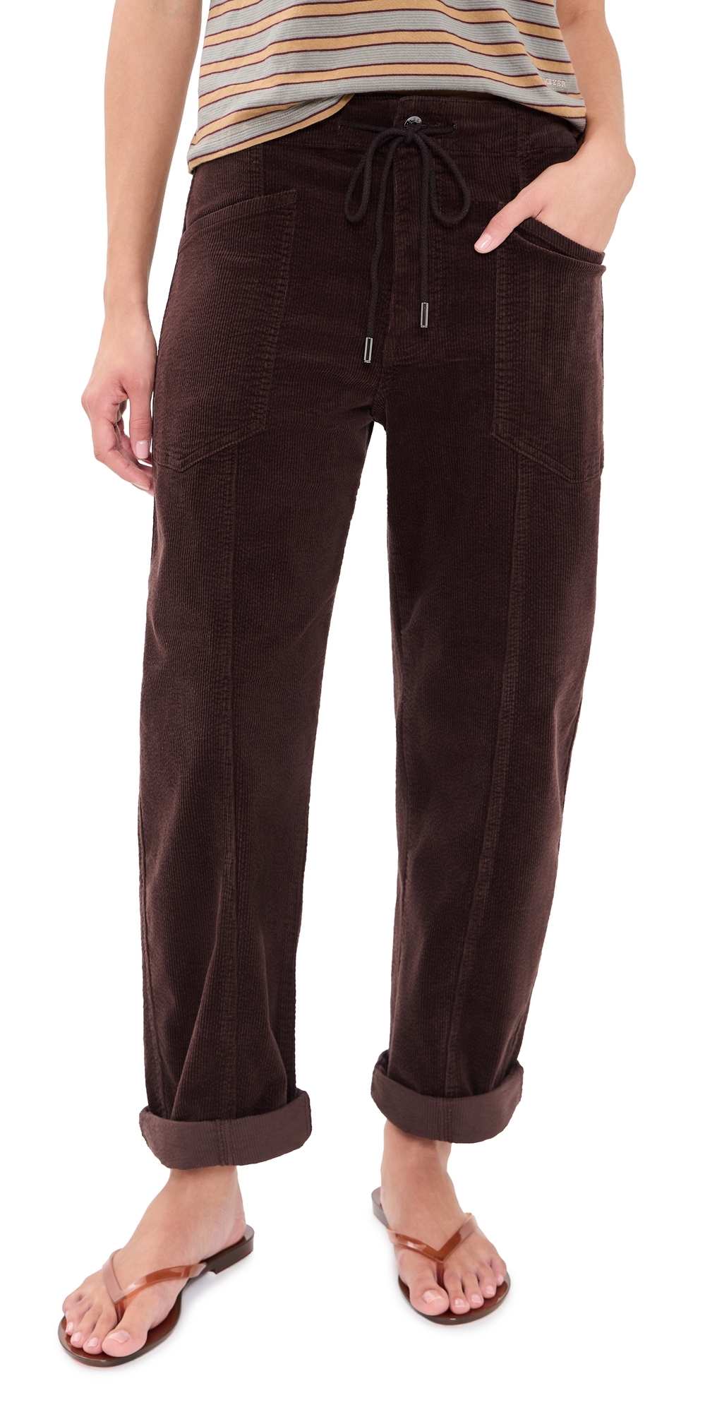 Villa Corduroy Barrel Pants Chocolate