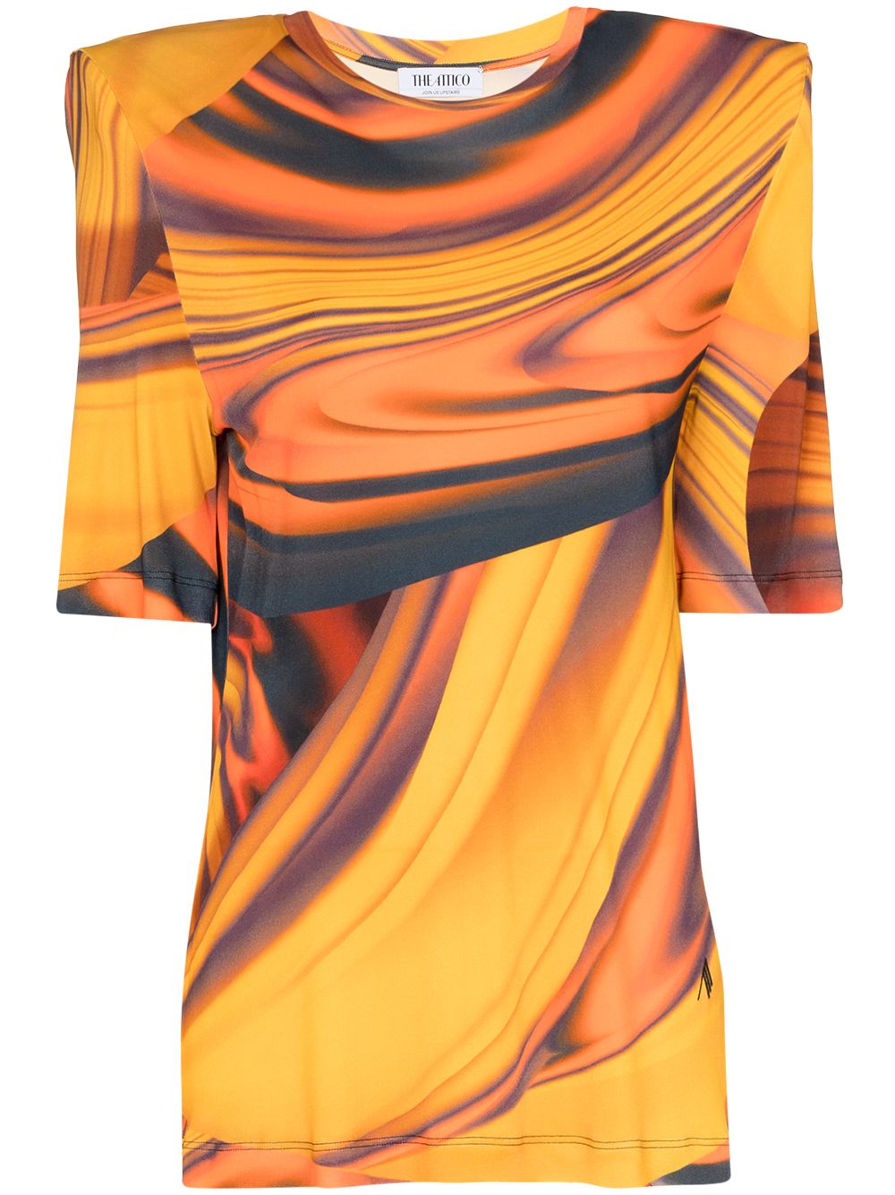 Bella abstract-print T-shirt - Orange