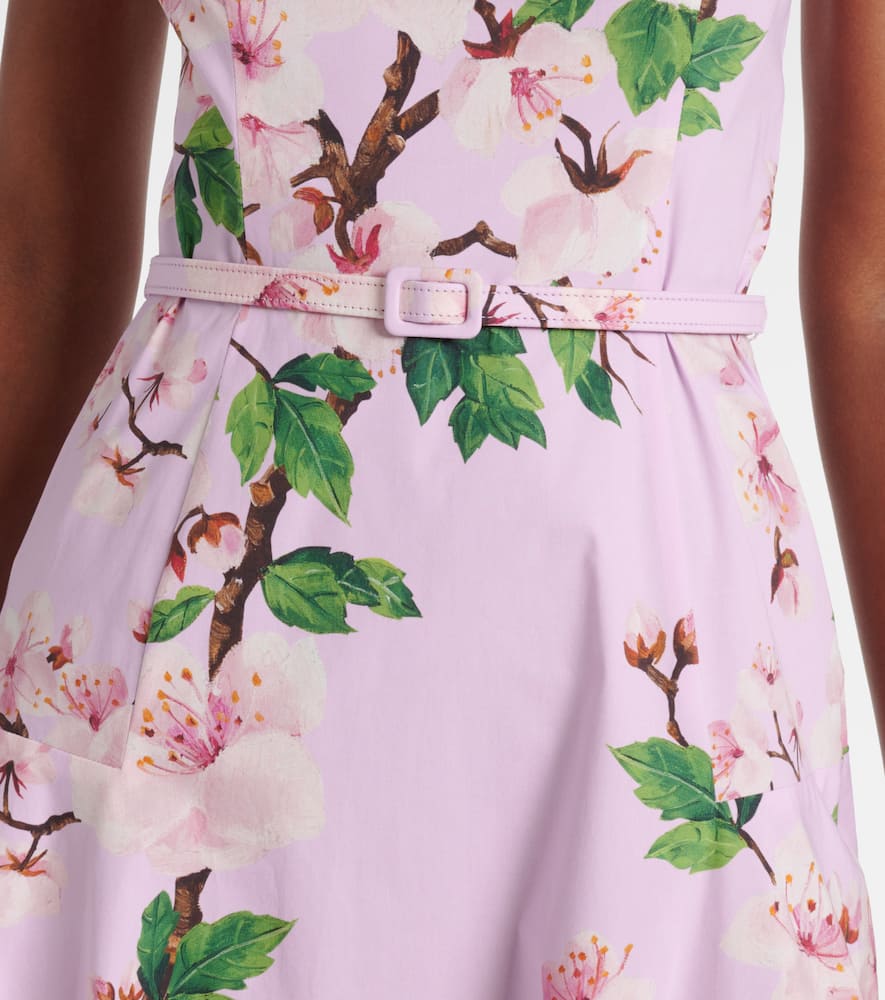 Floral cotton-blend midi dress