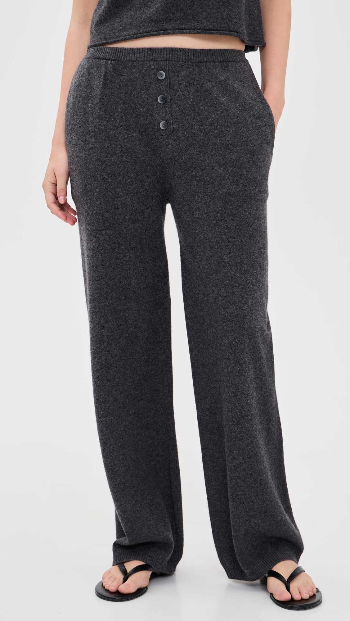 Kayla Cashmere Pants Charcoal