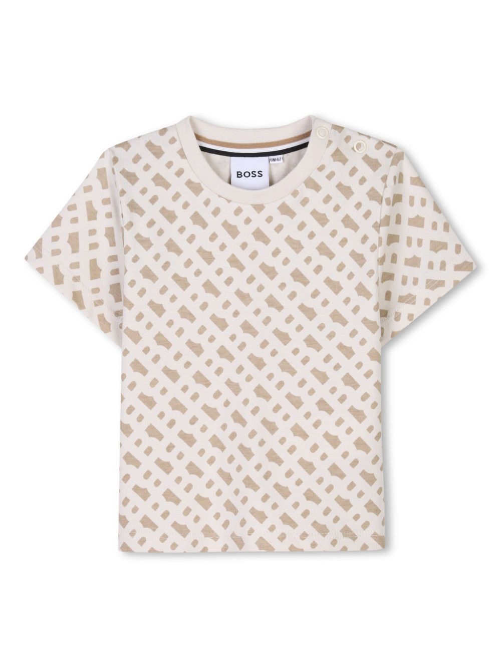 Monogram-pattern T-shirt - Neutrals