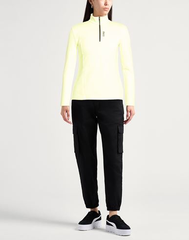 Woman Sweatshirt Yellow Size M Polyester, Elastane