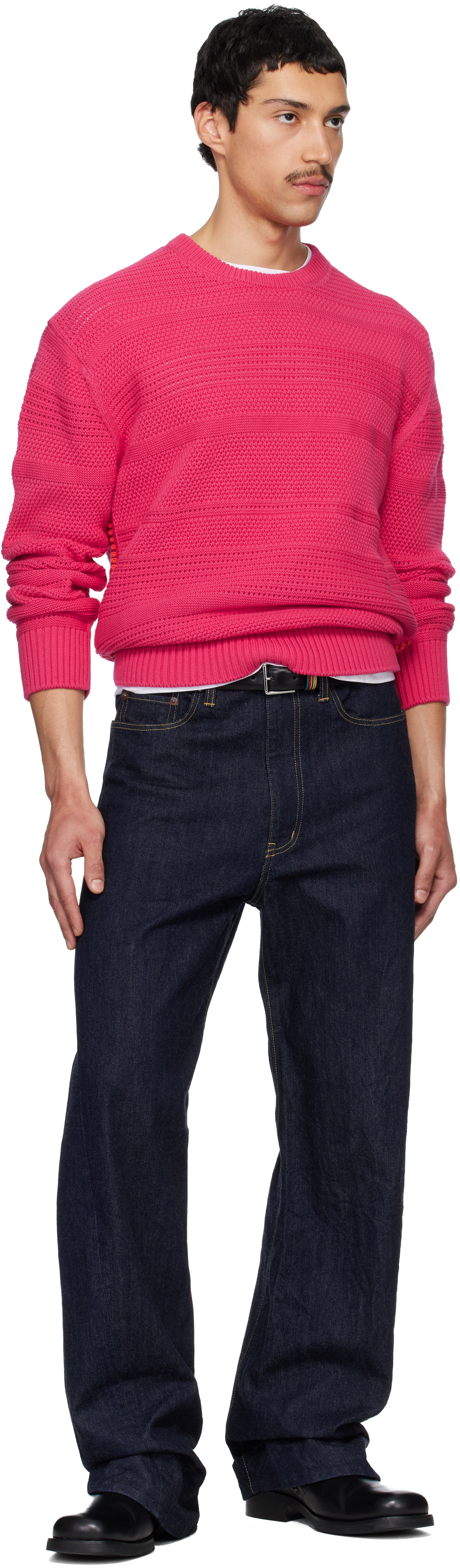 Pink Textured Cotton Sweater