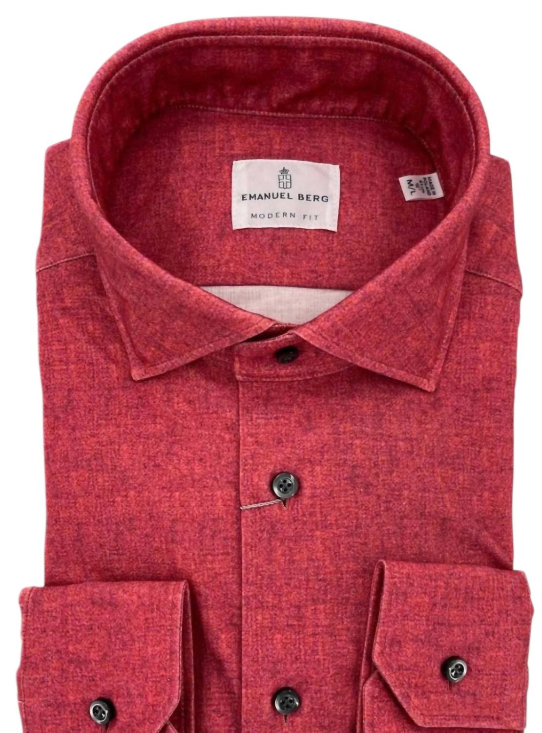 Men's Modern 4Flex Stretch Knit Shirt In Medium Red