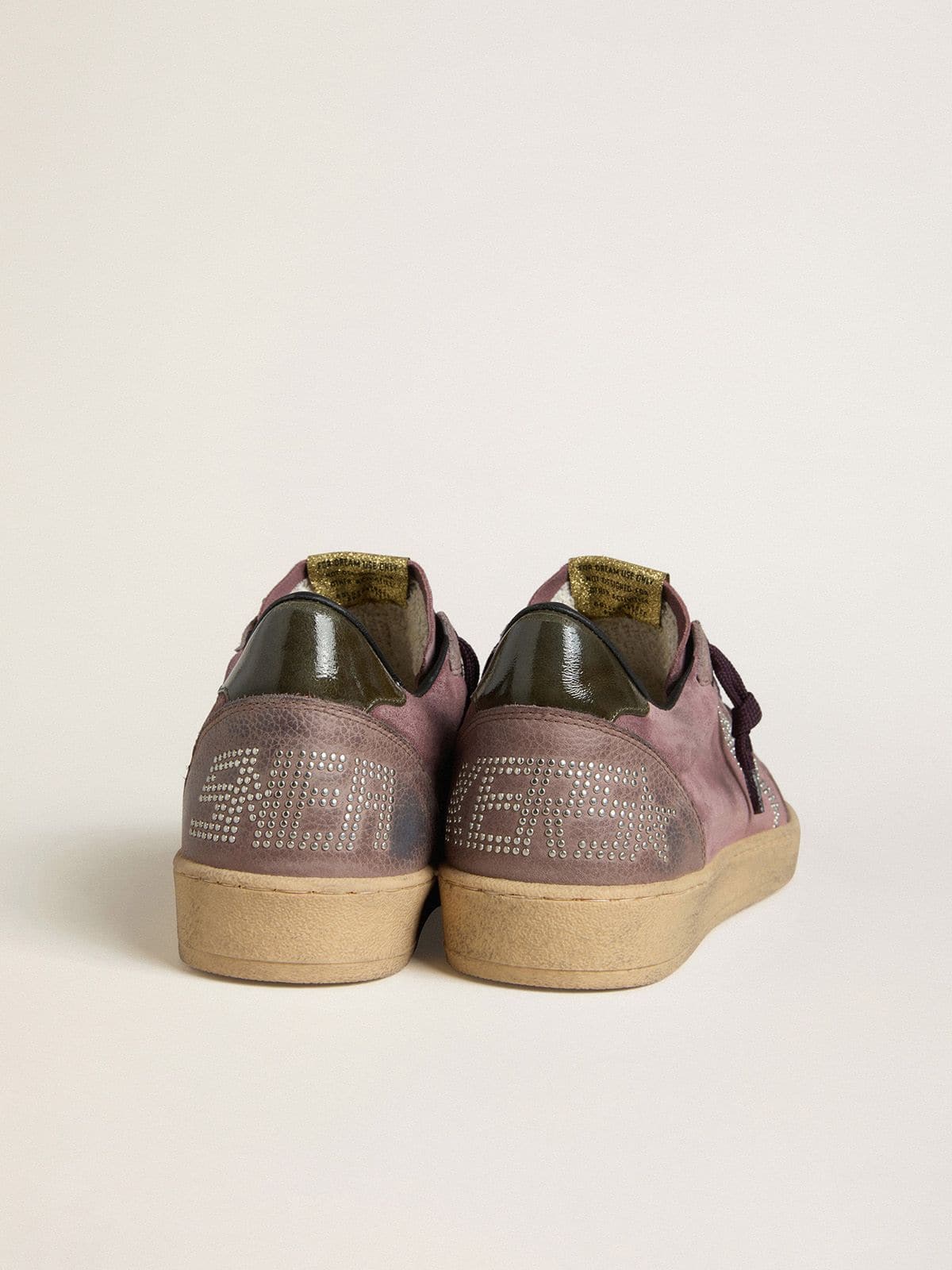 Golden Goose - Men's Ball Star In Purple Suede With Star With Silver Studs And Black Naplak Heel Tab, Man