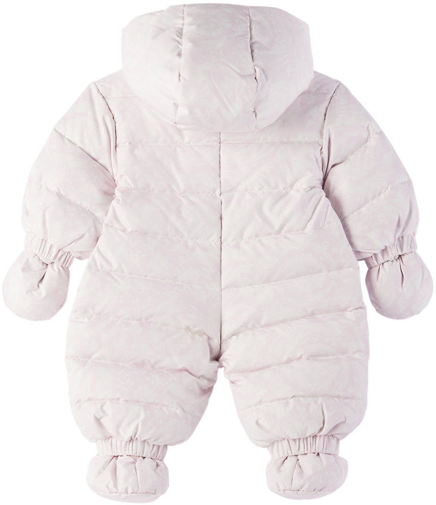 Versace Baby White & Pink Barocco Down Snowsuit