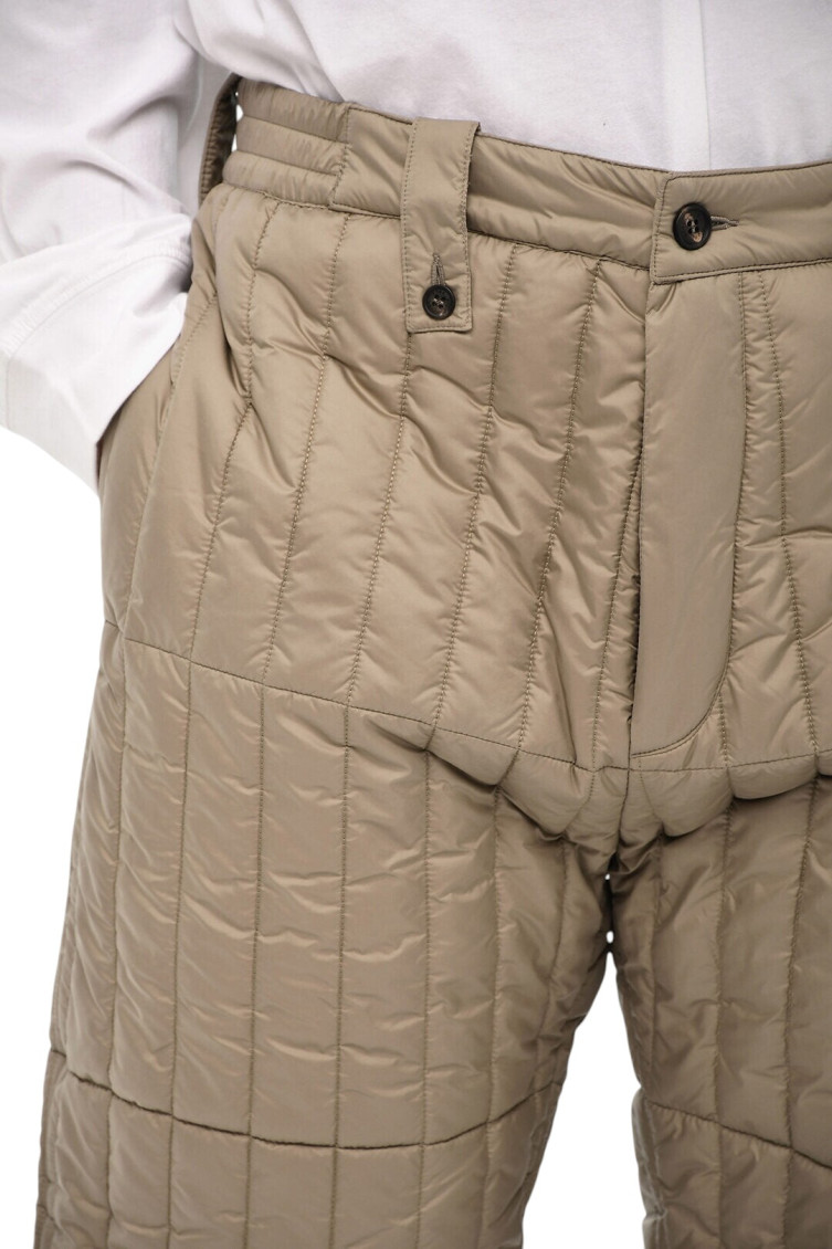 Beige Relaxed Quilted Pants