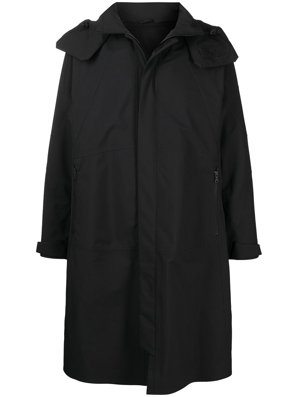 Logo-patch hooded jacket - Black