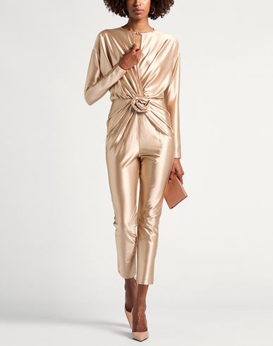 Woman Jumpsuit Beige Size 4 Polyester, Elastane