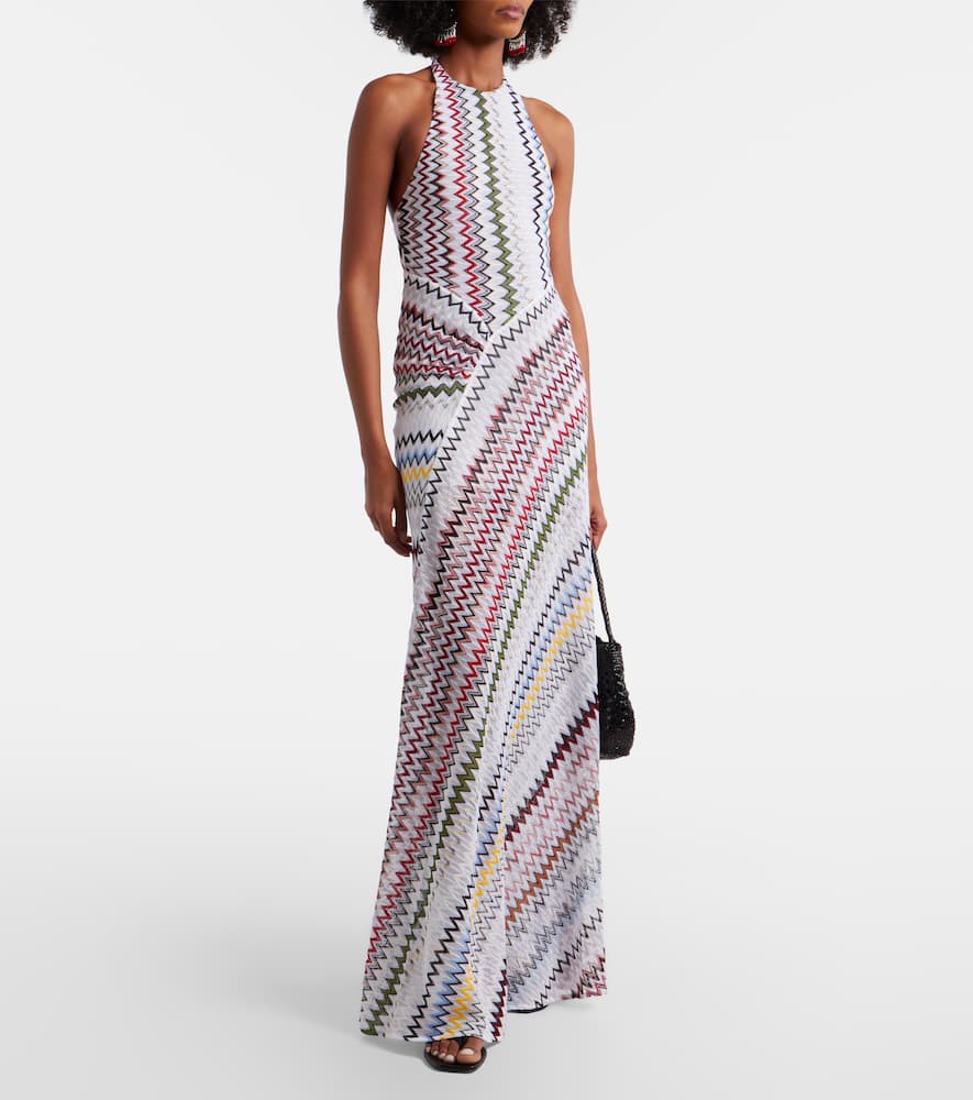 Zigzag knitted maxi dress