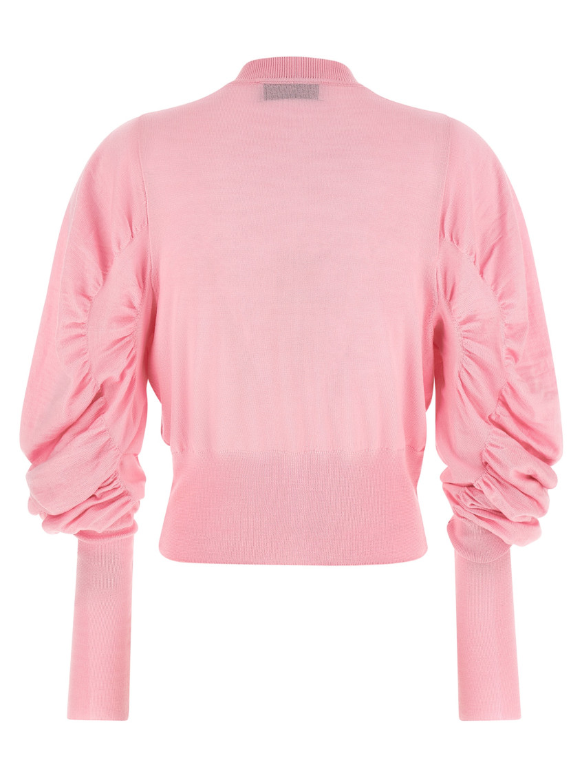 Button Puff-sleeve Cardigan