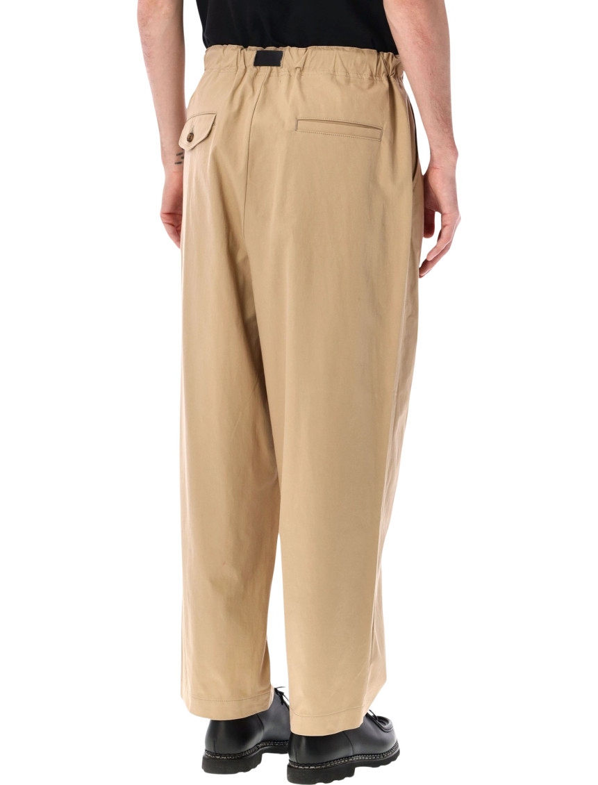 Beige Relaxed Elasticated Trousers