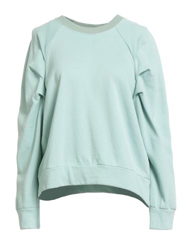 Woman Sweatshirt Light green Size S Cotton, Elastane