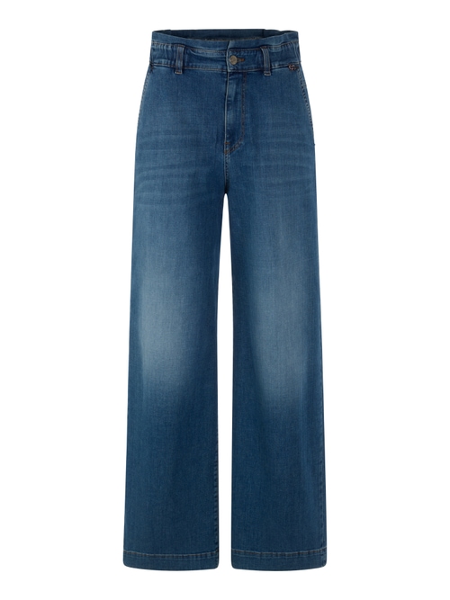 Marc Cain WAUKEE wide jeans with high waistband, blue, 40 N